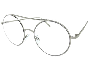 Classic Vintage Retro Hip Hop Style Clear Lens EYEGLASSES Round Silver Frame 8563