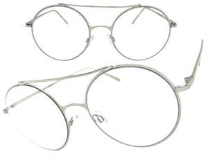 Classic Vintage Retro Hip Hop Style Clear Lens EYEGLASSES Round Silver Frame 8563