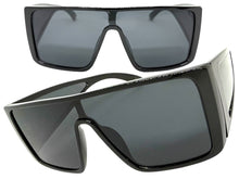 Futuristic Modern Rerto Blinder Shield Style SUNGLASSES Black Frame 6513