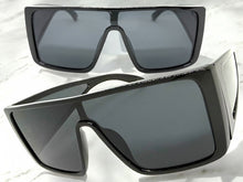 Futuristic Modern Rerto Blinder Shield Style SUNGLASSES Black Frame 6513