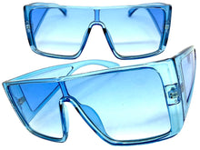 Futuristic Modern Rerto Blinder Shield Style SUNGLASSES Blue Frame 6513