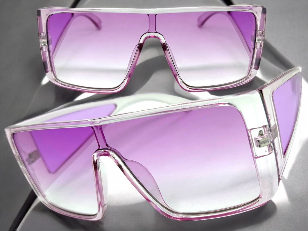 Futuristic Modern Rerto Blinder Shield Style SUNGLASSES Purple Frame 6513
