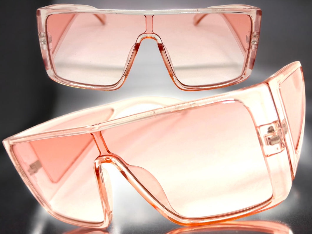 Futuristic Modern Rerto Blinder Shield Style SUNGLASSES Pink Frame 6513