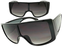 Futuristic Modern Rerto Blinder Shield Style SUNGLASSES Black Frame 6360