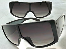 Futuristic Modern Rerto Blinder Shield Style SUNGLASSES Black Frame 6360