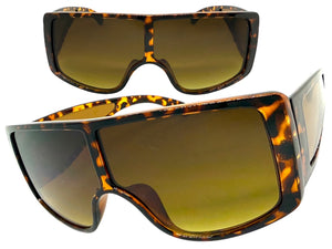 Futuristic Modern Rerto Blinder Shield Style SUNGLASSES Tortoise Frame 6360
