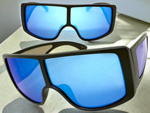 Futuristic Modern Rerto Blinder Shield Style SUNGLASSES Black Frame 6361