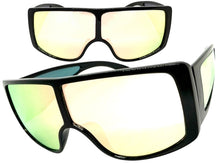 Futuristic Modern Rerto Blinder Shield Style SUNGLASSES Black Frame 6361