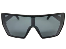 Oversized Futuristic Modern Rerto Shield Style SUNGLASSES Large Black Frame 7407