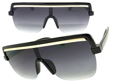 Oversized Elegant Modern Rerto Shield Style SUNGLASSES Large Black Frame 8300