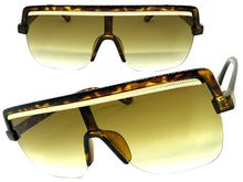 Oversized Elegant Modern Rerto Shield Style SUNGLASSES Large Tortoise Frame 8300