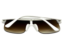 Oversized Elegant Modern Rerto Shield Style SUNGLASSES Large White Frame 1032