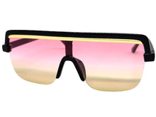 Oversized Elegant Modern Rerto Shield Style SUNGLASSES Large Black Frame 1032