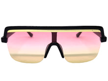 Oversized Elegant Modern Rerto Shield Style SUNGLASSES Large Black Frame 1032
