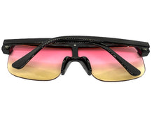 Oversized Elegant Modern Rerto Shield Style SUNGLASSES Large Black Frame 1032