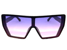 Oversized Futuristic Modern Rerto Shield Style SUNGLASSES Large Black Frame 6357