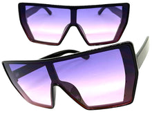 Oversized Futuristic Modern Rerto Shield Style SUNGLASSES Large Black Frame 6357
