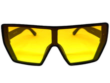 Oversized Futuristic Modern Rerto Shield Style SUNGLASSES Large Black Frame 5484