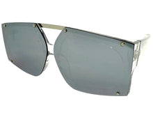 Oversized Futuristic Modern Rerto Shield Style SUNGLASSES Large Crystal Clear Frame 8350