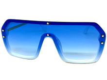 Classy Elegant Futuristic Modern Rerto Shield Style SUNGLASSES Large White Frame 8837