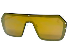 Classy Elegant Futuristic Modern Rerto Shield Style SUNGLASSES Large White Frame 8837