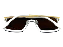 Classy Elegant Futuristic Modern Rerto Shield Style SUNGLASSES Large White Frame 8837