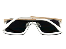 Classy Elegant Futuristic Modern Rerto Shield Style SUNGLASSES Large White Frame 8837