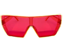 Oversized Futuristic Modern Rerto Shield Style SUNGLASSES Large Champagne Frame 7535