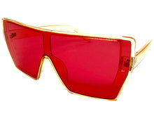 Oversized Futuristic Modern Rerto Shield Style SUNGLASSES Large Champagne Frame 7535