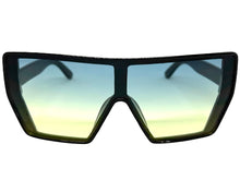 Oversized Futuristic Modern Rerto Shield Style SUNGLASSES Large Black Frame 6357