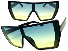 Oversized Futuristic Modern Rerto Shield Style SUNGLASSES Large Black Frame 6357