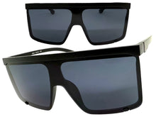Oversized Exaggerated Modern Rerto Shield Style SUNGLASSES X-Large Black Frame 8001