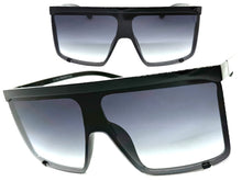 Oversized Exaggerated Modern Rerto Shield Style SUNGLASSES X-Large Black Frame 8001