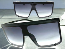 Oversized Exaggerated Modern Rerto Shield Style SUNGLASSES X-Large Black Frame 8001