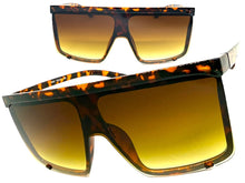 Oversized Exaggerated Modern Rerto Shield Style SUNGLASSES X-Large Tortoise Frame 8001