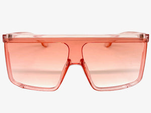 Oversized Exaggerated Modern Rerto Shield Style SUNGLASSES X-Large Pink Frame 8001