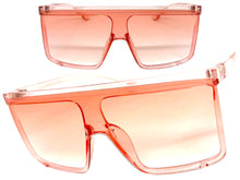Oversized Exaggerated Modern Rerto Shield Style SUNGLASSES X-Large Pink Frame 8001