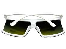 Oversized Exaggerated Modern Rerto Shield Style SUNGLASSES X-Large White Frame 8001