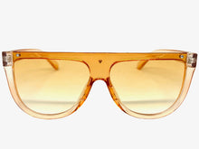 Classy Elegant Modern Rerto Shield Style SUNGLASSES Light Peach Frame 6515