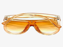 Classy Elegant Modern Rerto Shield Style SUNGLASSES Light Peach Frame 6515
