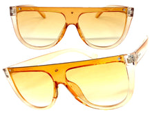 Classy Elegant Modern Rerto Shield Style SUNGLASSES Light Peach Frame 6515