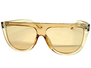 Classy Elegant Modern Rerto Shield Style SUNGLASSES Champagne Frame 6515