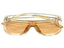 Classy Elegant Modern Rerto Shield Style SUNGLASSES Champagne Frame 6515