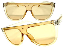 Classy Elegant Modern Rerto Shield Style SUNGLASSES Champagne Frame 6515