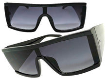 Exaggerated Classy Elegant Modern Rerto Shield Style SUNGLASSES Thick Black Frame 48484