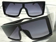 Exaggerated Classy Elegant Modern Rerto Shield Style SUNGLASSES Thick Black Frame 48484