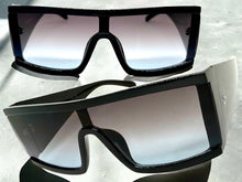 Exaggerated Classy Elegant Modern Rerto Shield Style SUNGLASSES Thick Black Frame 48484