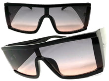 Exaggerated Classy Elegant Modern Rerto Shield Style SUNGLASSES Thick Black Frame 48484