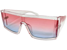 Exaggerated Classy Elegant Modern Rerto Shield Style SUNGLASSES Thick Pink Frame 48484