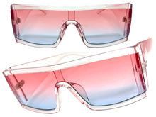 Exaggerated Classy Elegant Modern Rerto Shield Style SUNGLASSES Thick Pink Frame 48484